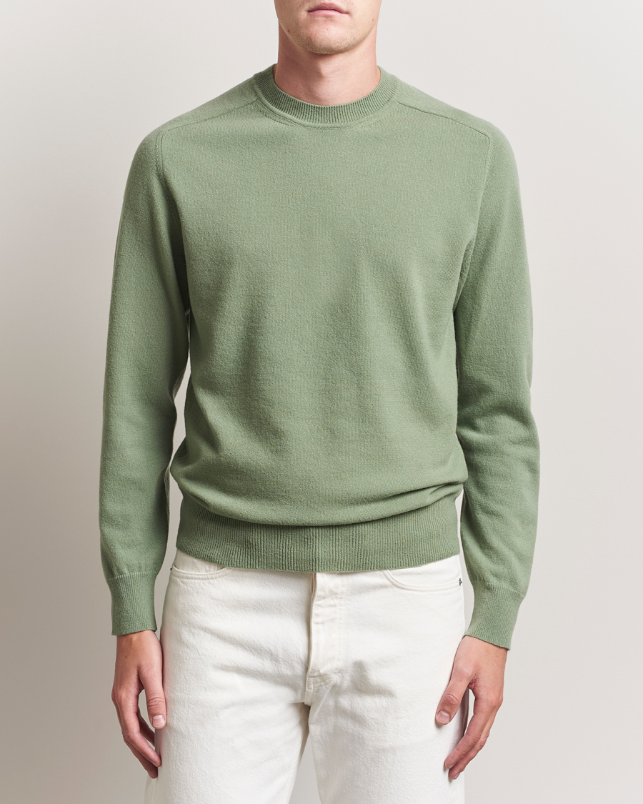 Uomini | Maglieria | Altea | Wool/Cashmere Crew Neck Pullover Green