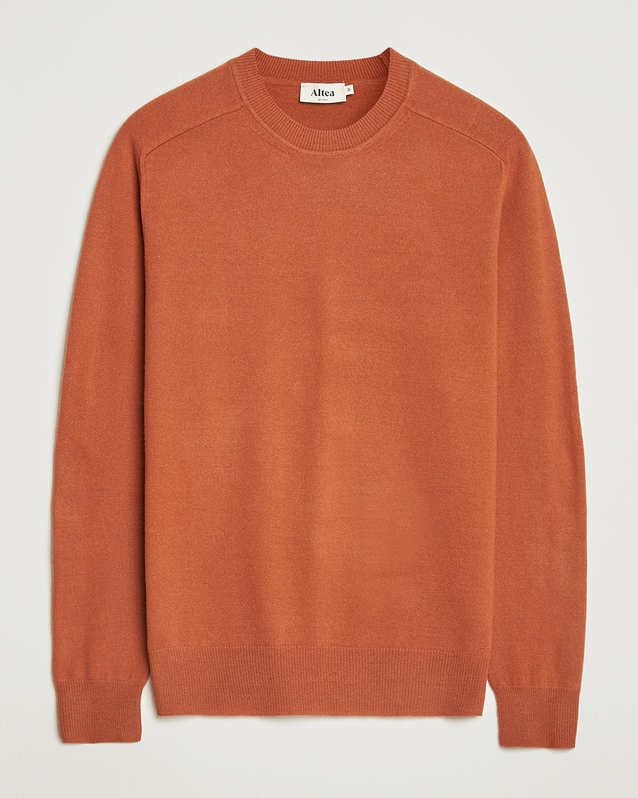 Uomini | Maglieria | Altea | Wool/Cashmere Crew Neck Pullover Orange