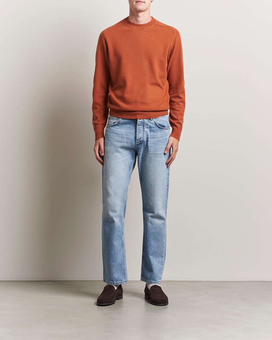 Uomini | Maglieria | Altea | Wool/Cashmere Crew Neck Pullover Orange