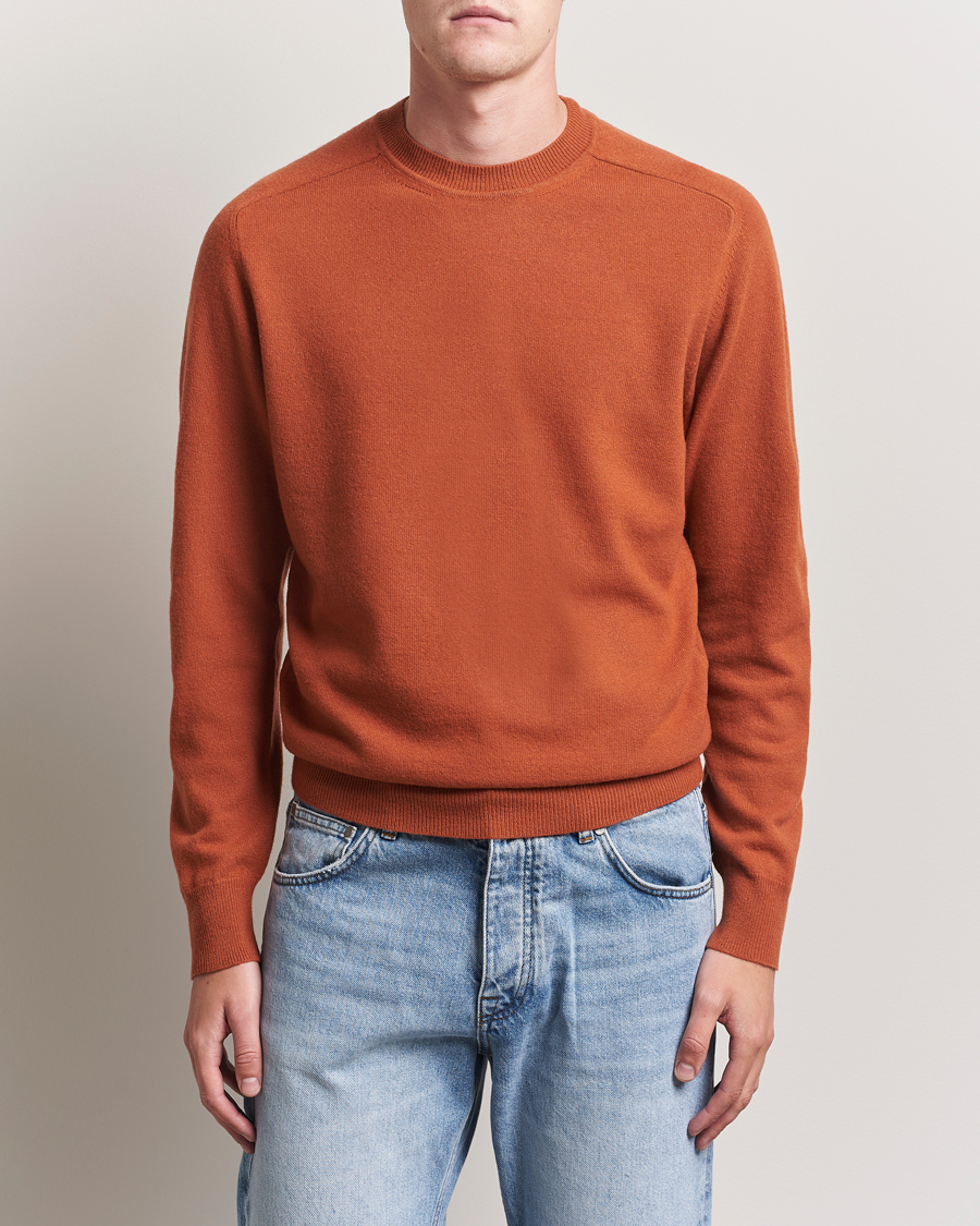 Uomini | Maglieria | Altea | Wool/Cashmere Crew Neck Pullover Orange