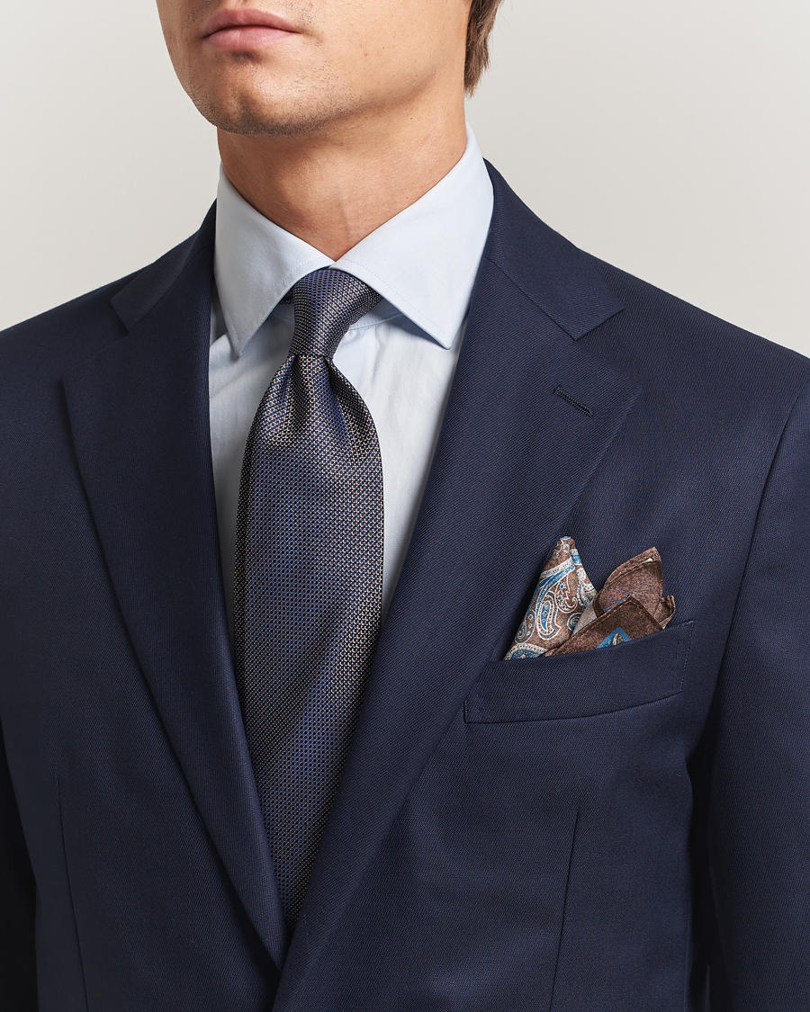 Uomini | Cravatte | Amanda Christensen | Box Set Silk 8 cm Tie And Pocket Square Brown