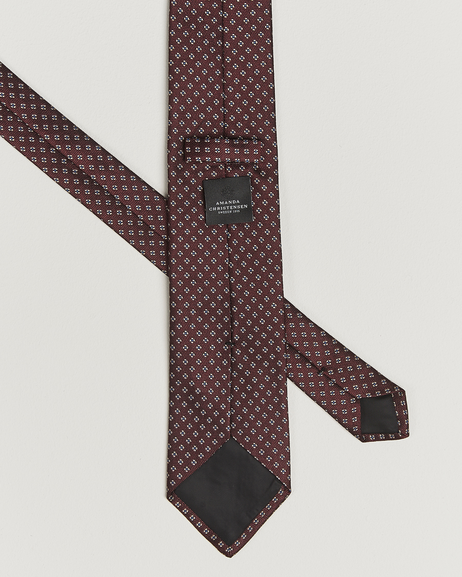 Uomini | Amanda Christensen Silk Flower 8cm Tie Wine | Amanda Christensen | Silk Flower 8cm Tie Wine