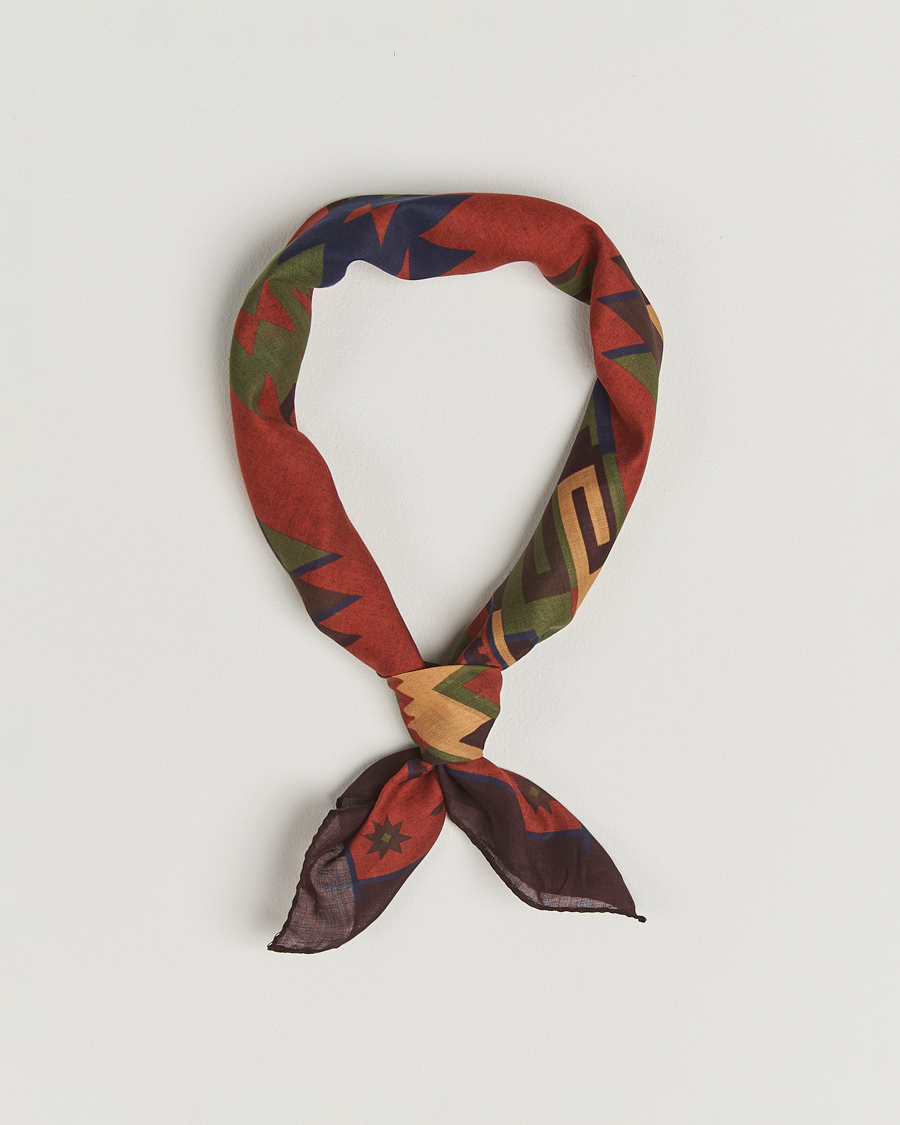 Uomini | Amanda Christensen Cotton Voilé Printed Bandana Rust | Amanda Christensen | Cotton Voilé Printed Bandana Rust
