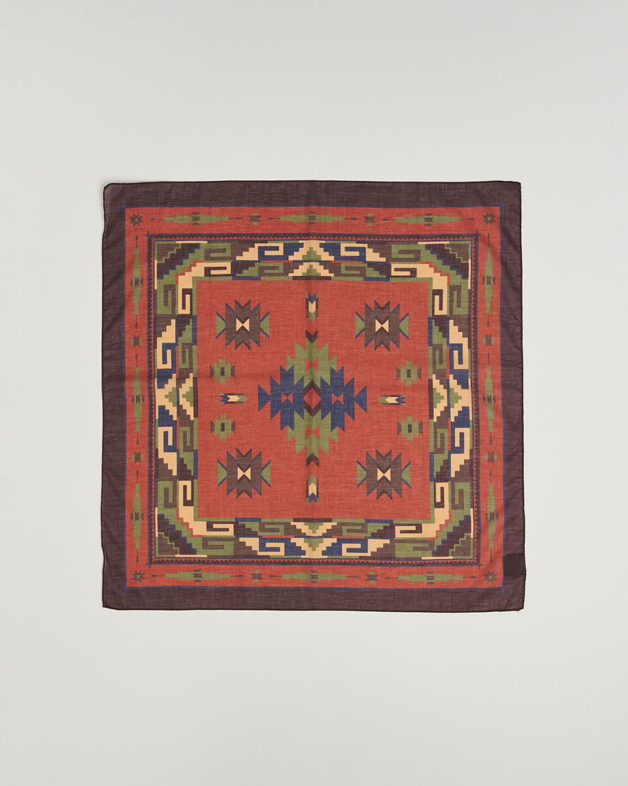 Uomini | Amanda Christensen Cotton Voilé Printed Bandana Rust | Amanda Christensen | Cotton Voilé Printed Bandana Rust