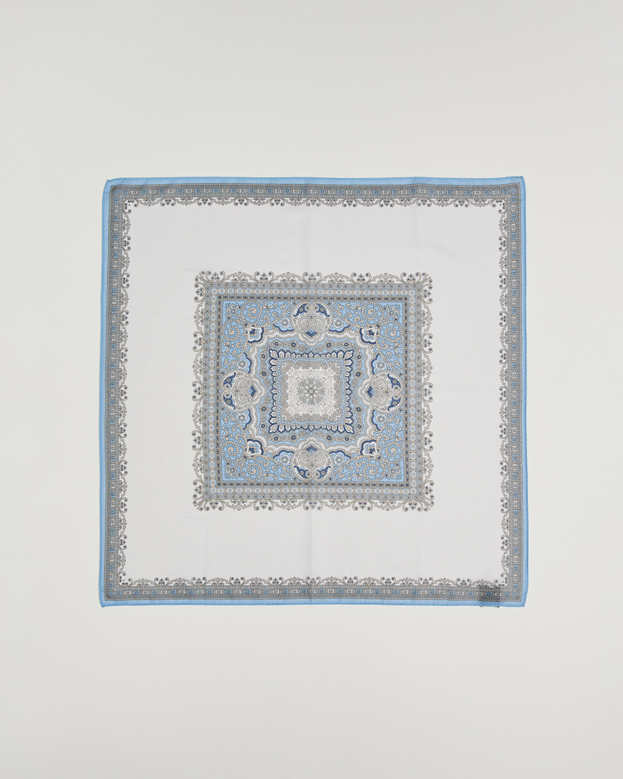 Uomini | Sciarpe | Amanda Christensen | Cotton Voilé Printed Paisley Bandana Cream