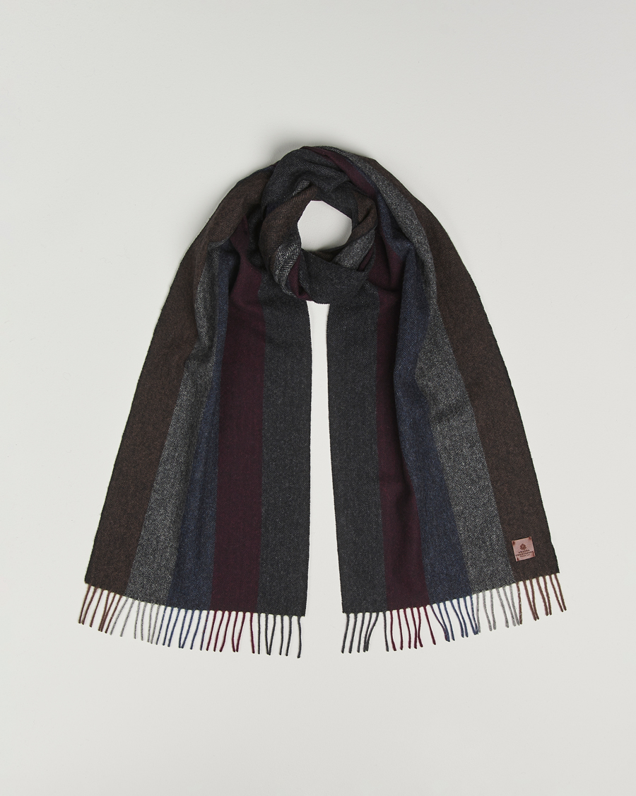 Uomini | Amanda Christensen Merino Wool Herringbone Striped Scarf Multi | Amanda Christensen | Merino Wool Herringbone Striped Scarf Multi