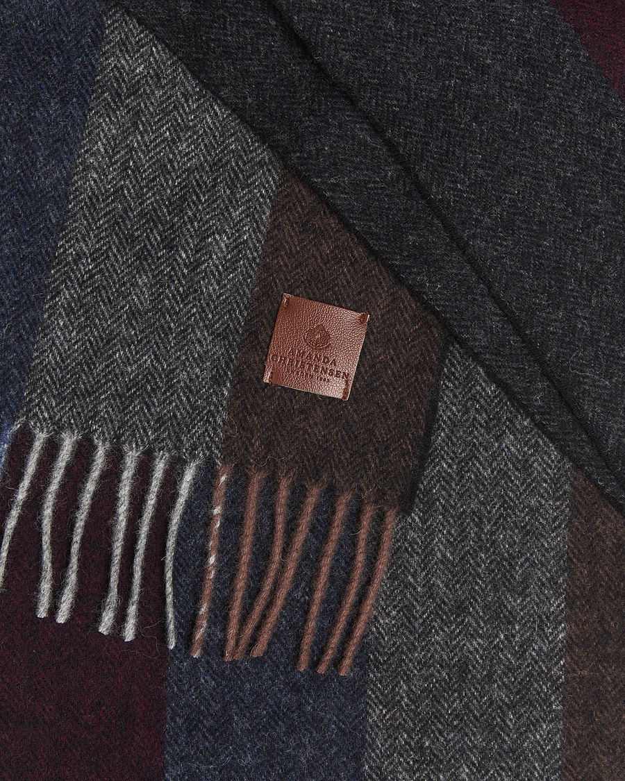 Uomini | Amanda Christensen Merino Wool Herringbone Striped Scarf Multi | Amanda Christensen | Merino Wool Herringbone Striped Scarf Multi