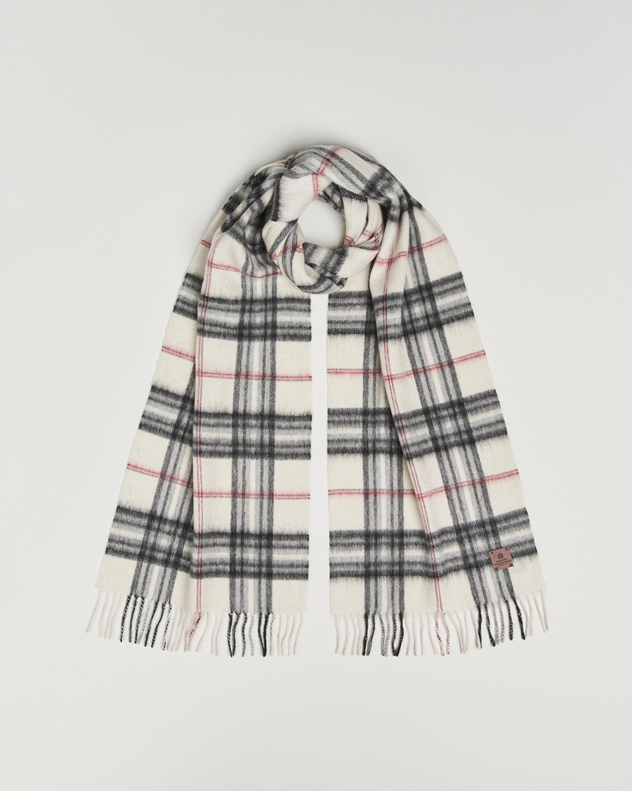 Uomini | Sciarpe | Amanda Christensen | Wool Check Scarf Cream