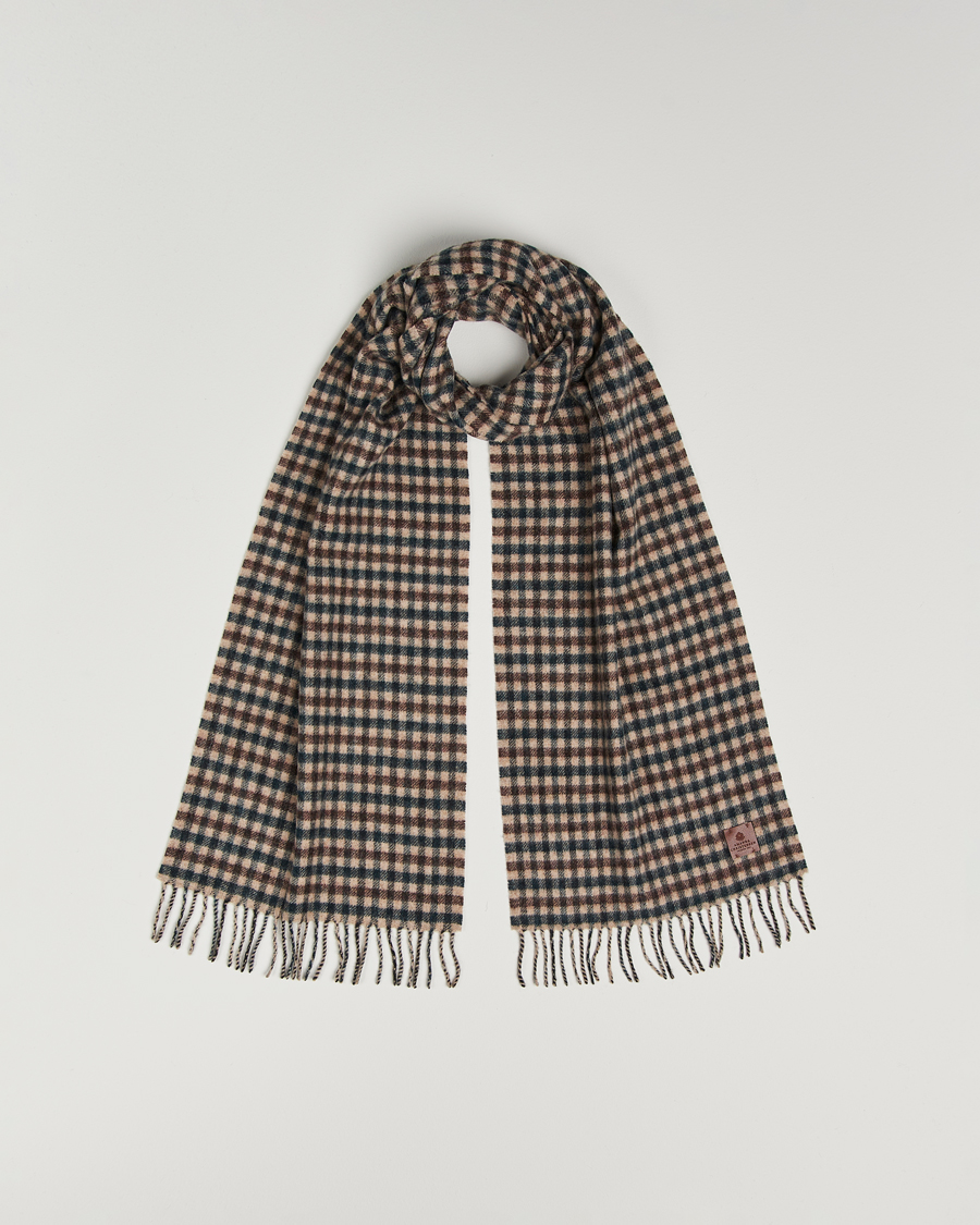 Uomini | Amanda Christensen Wool Check Scarf Green/Brown | Amanda Christensen | Wool Check Scarf Green/Brown