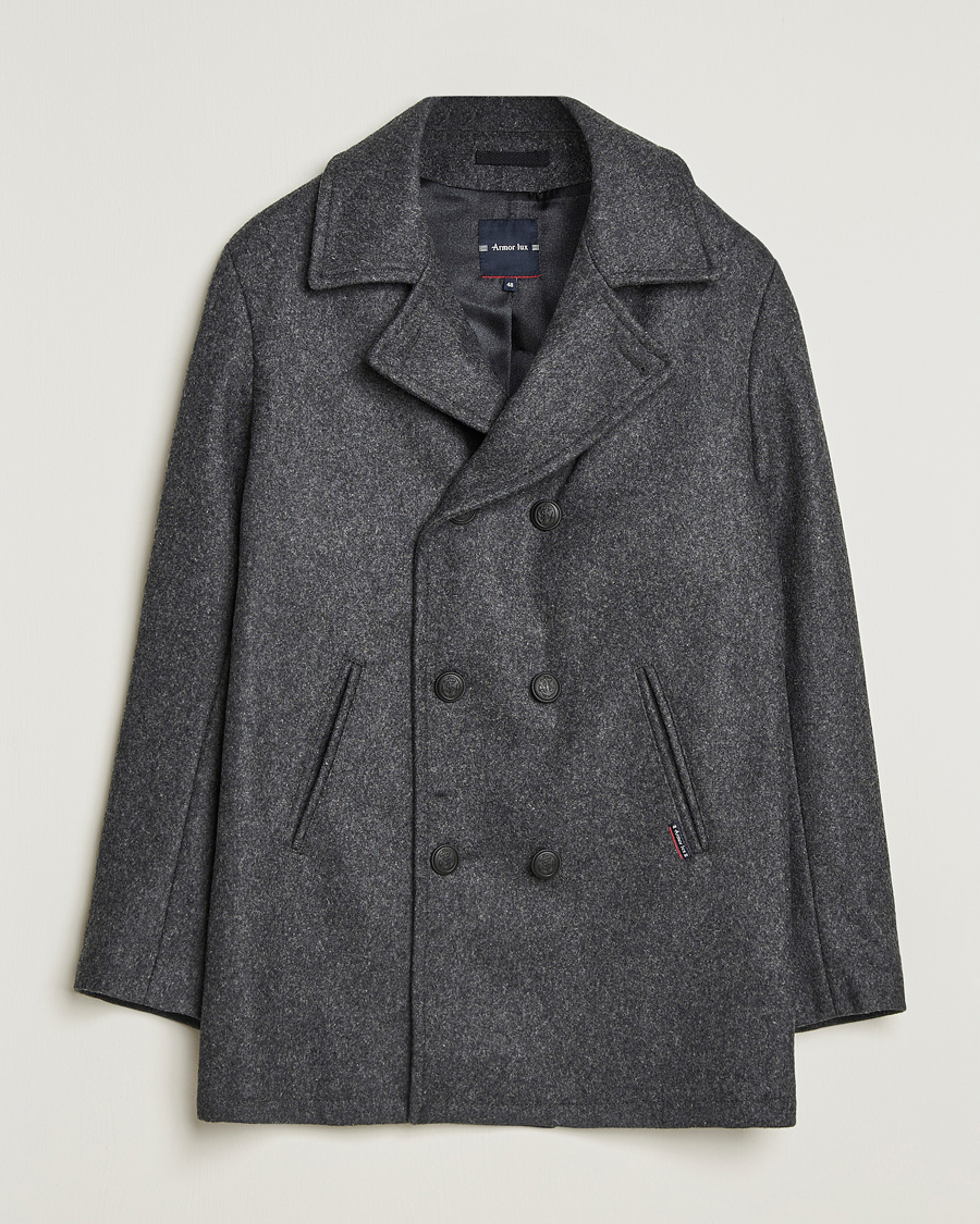 Uomini | Giacche | Armor-lux | Kermor Wool Peacoat Grey Melange