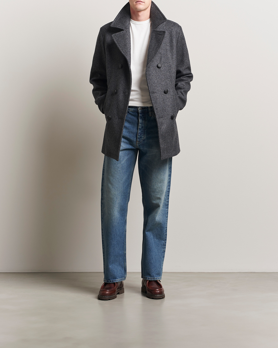 Uomini | Giacche | Armor-lux | Kermor Wool Peacoat Grey Melange