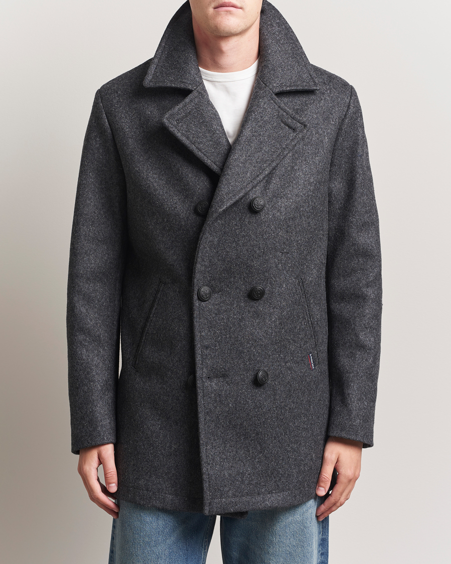 Uomini | Giacche | Armor-lux | Kermor Wool Peacoat Grey Melange