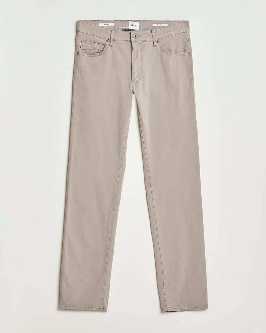 Uomini | Pantaloni | Brax | Cadiz Cotton Satin 5-Pocket Pants Stone