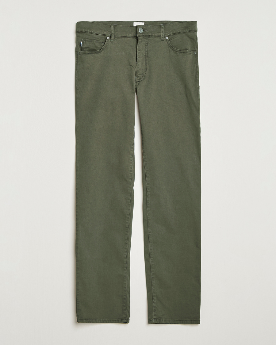 Uomini | Pantaloni | Brax | Cadiz Cotton Satin 5-Pocket Pants Olive