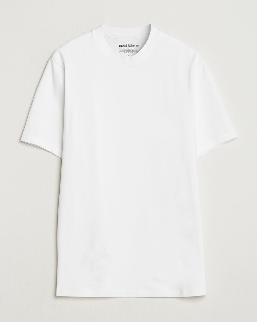 Uomini | T-shirt | Bread & Boxers | High Neck T-Shirt White