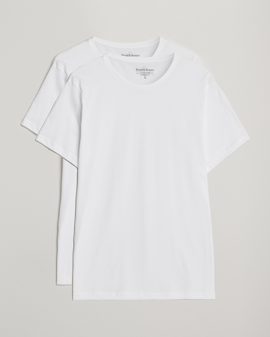 Uomini | T-shirt | Bread & Boxers | 2-Pack Lightweight Cotton T-Shirt White
