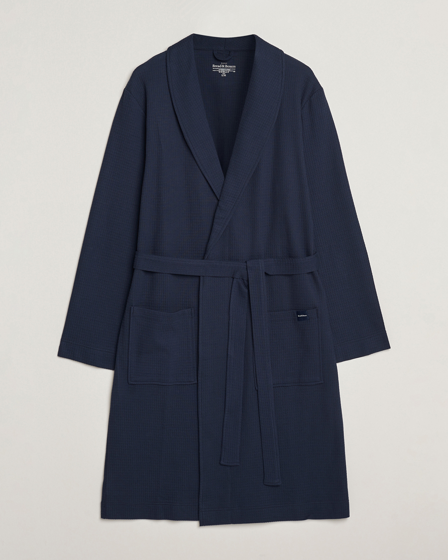 Uomini | Accappatoi & Pigiami | Bread & Boxers | Waffle Robe Navy Blue