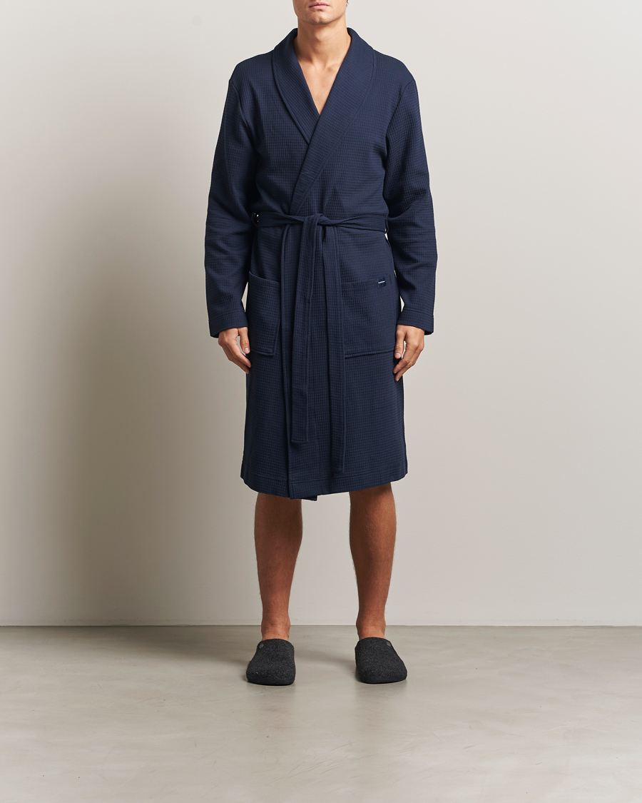 Uomini | Accappatoi & Pigiami | Bread & Boxers | Waffle Robe Navy Blue