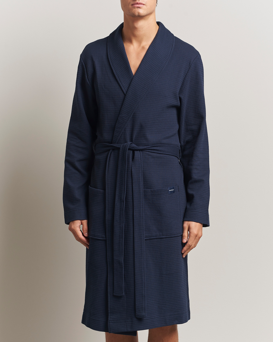 Uomini | Accappatoi & Pigiami | Bread & Boxers | Waffle Robe Navy Blue