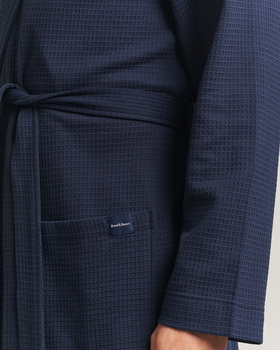 Uomini | Accappatoi & Pigiami | Bread & Boxers | Waffle Robe Navy Blue