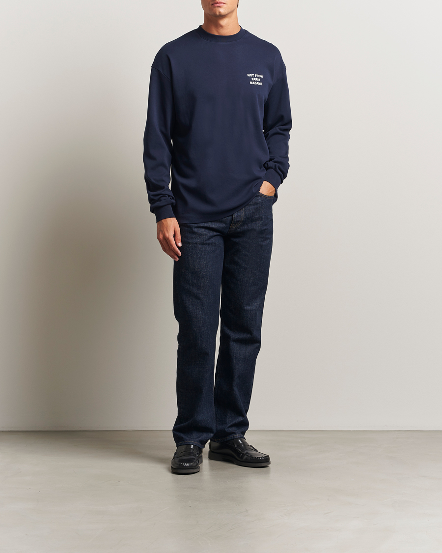Uomini | T-shirt | Drôle de Monsieur | Slogan Long Sleeve T-Shirt Navy