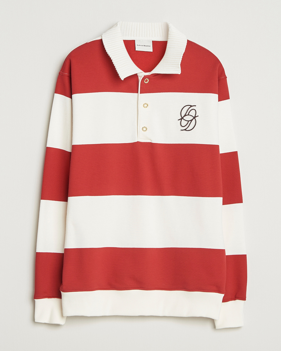 Uomini | Maglieria | Drôle de Monsieur | Barstriped Rugger Red/White