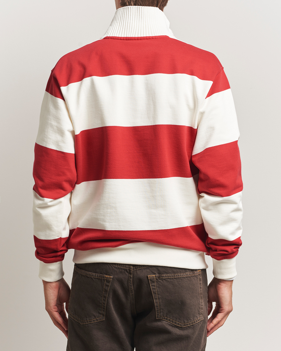 Uomini | Maglieria | Drôle de Monsieur | Barstriped Rugger Red/White