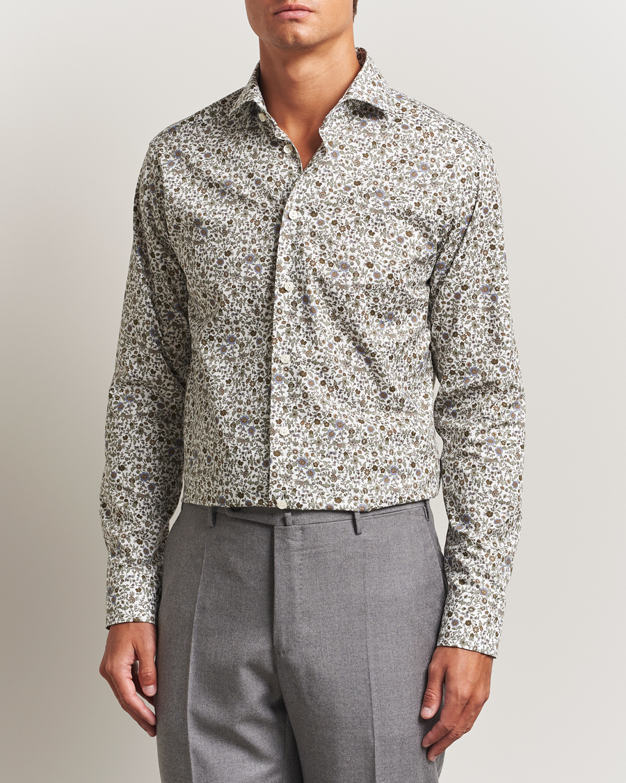 Uomini | Camicie | Eton | Slim Fit Signature Twill Floral Print Shirt White