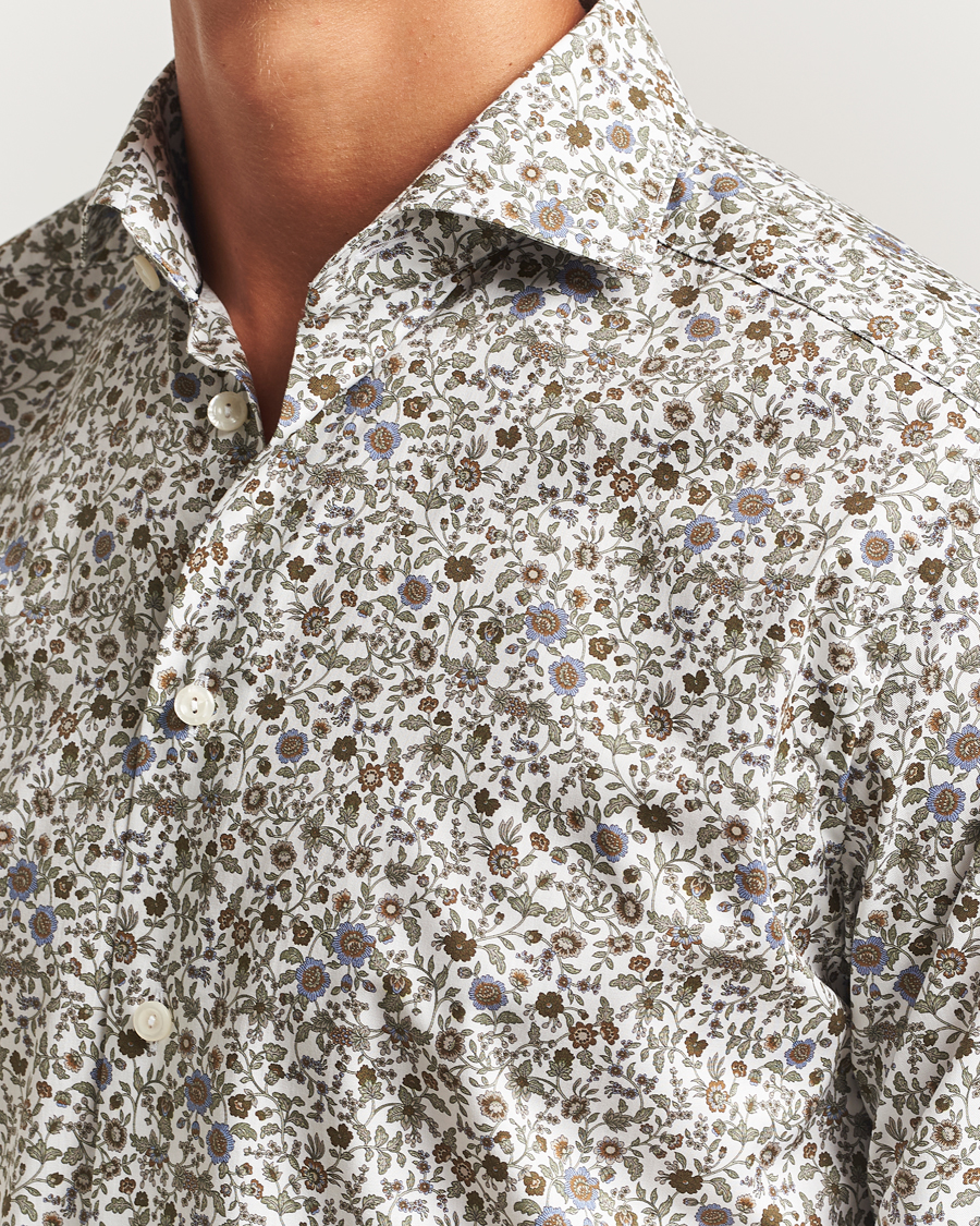 Uomini | Camicie | Eton | Slim Fit Signature Twill Floral Print Shirt White