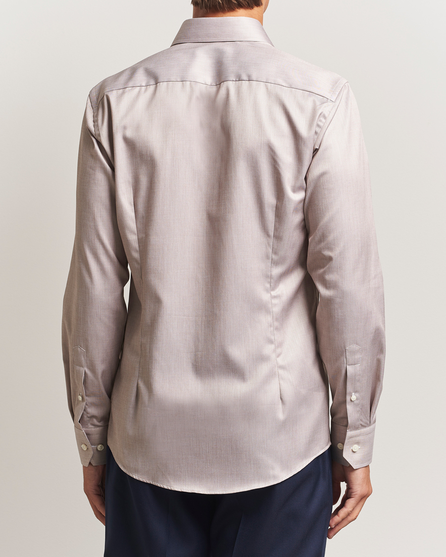 Uomini | Camicie | Eton | Slim Fit Signature Twill Paspoal Shirt Beige