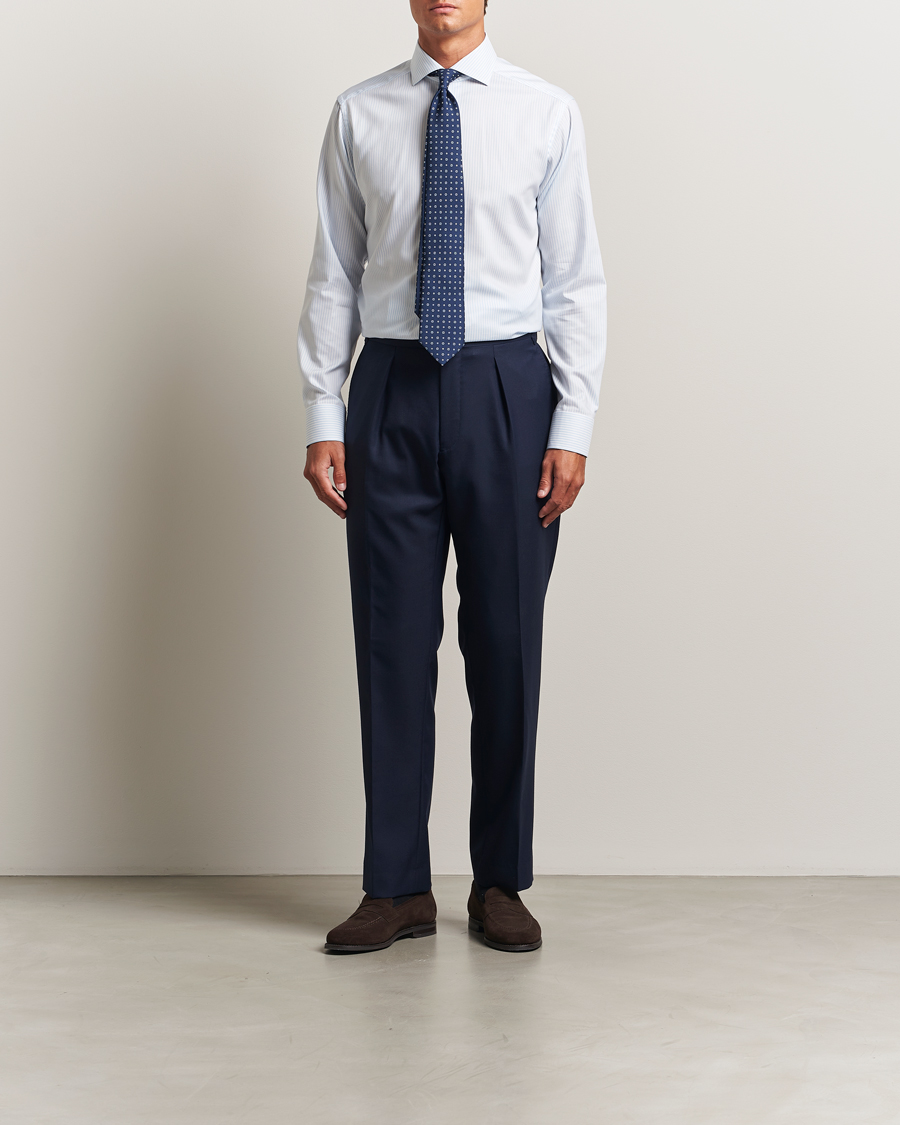 Uomini | Camicie | Eton | Slim Fit Bengal Striped Oxford Shirt Light Blue