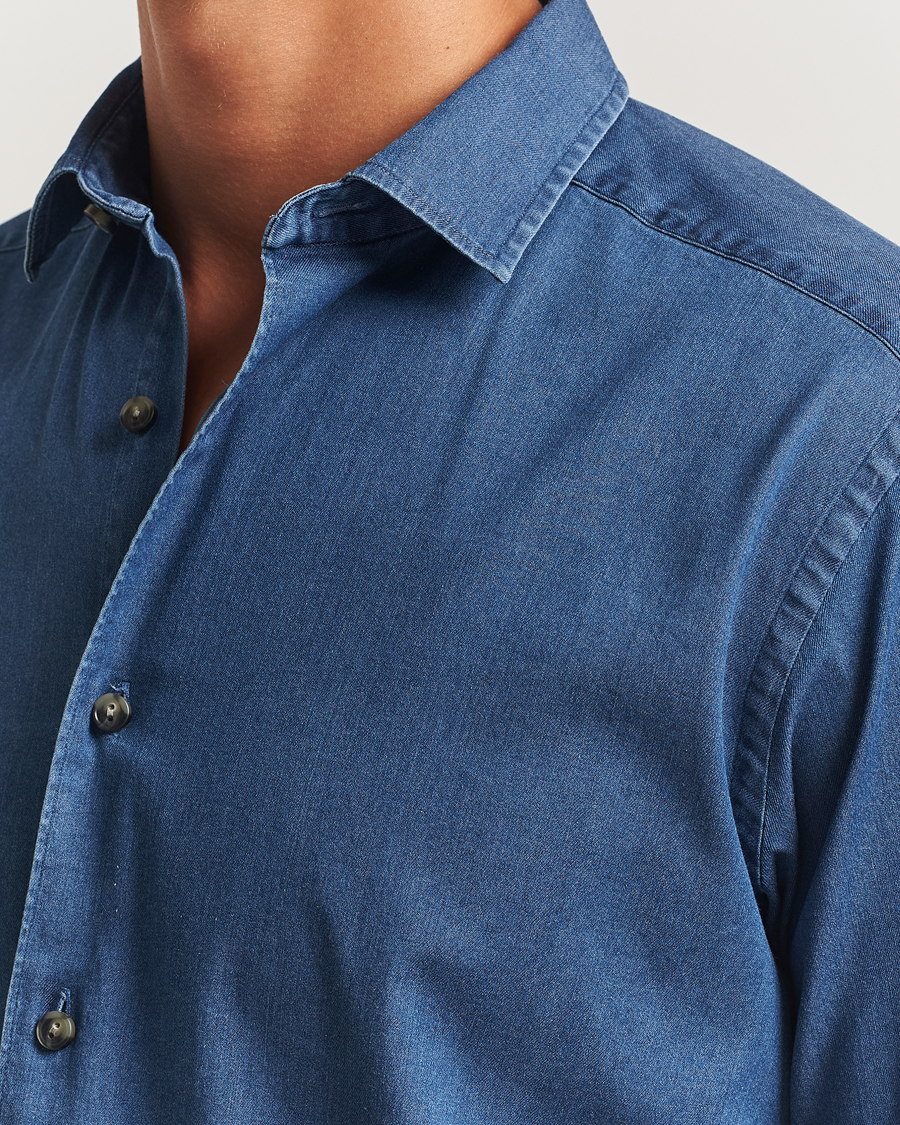 Uomini | Camicie | Eton | Casual Fit Denim Shirt Dark Wash