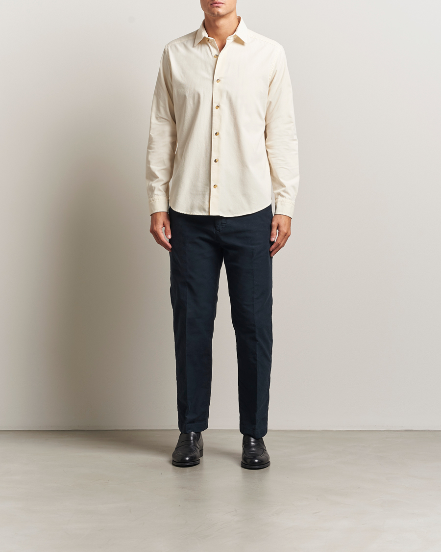 Uomini | Camicie | Eton | Casual Fit Corduroy Shirt Off White