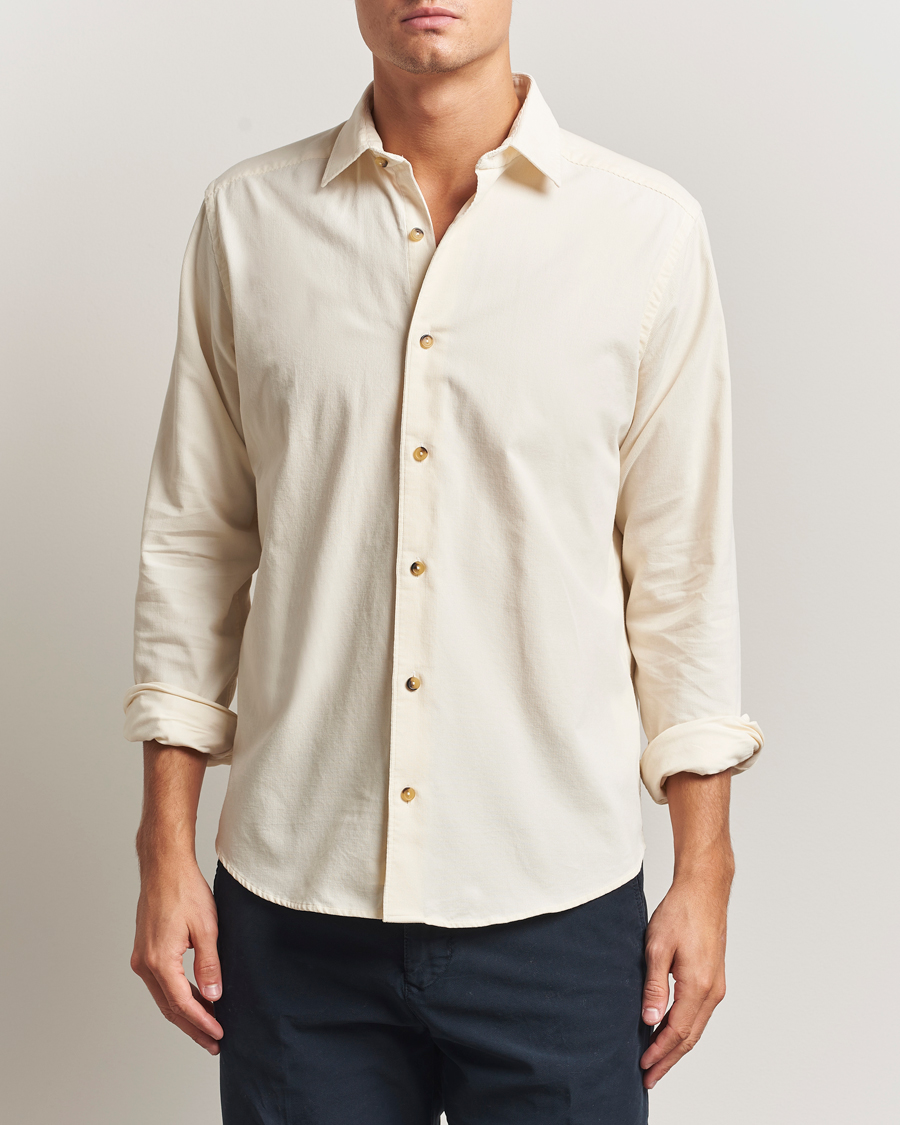Uomini | Camicie | Eton | Casual Fit Corduroy Shirt Off White