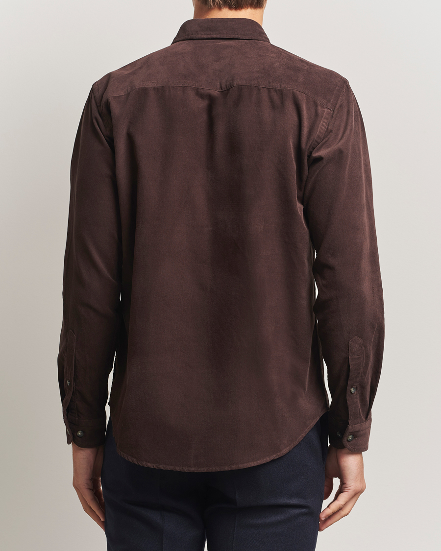 Uomini | Camicie | Eton | Casual Fit Corduroy Shirt Dark Brown