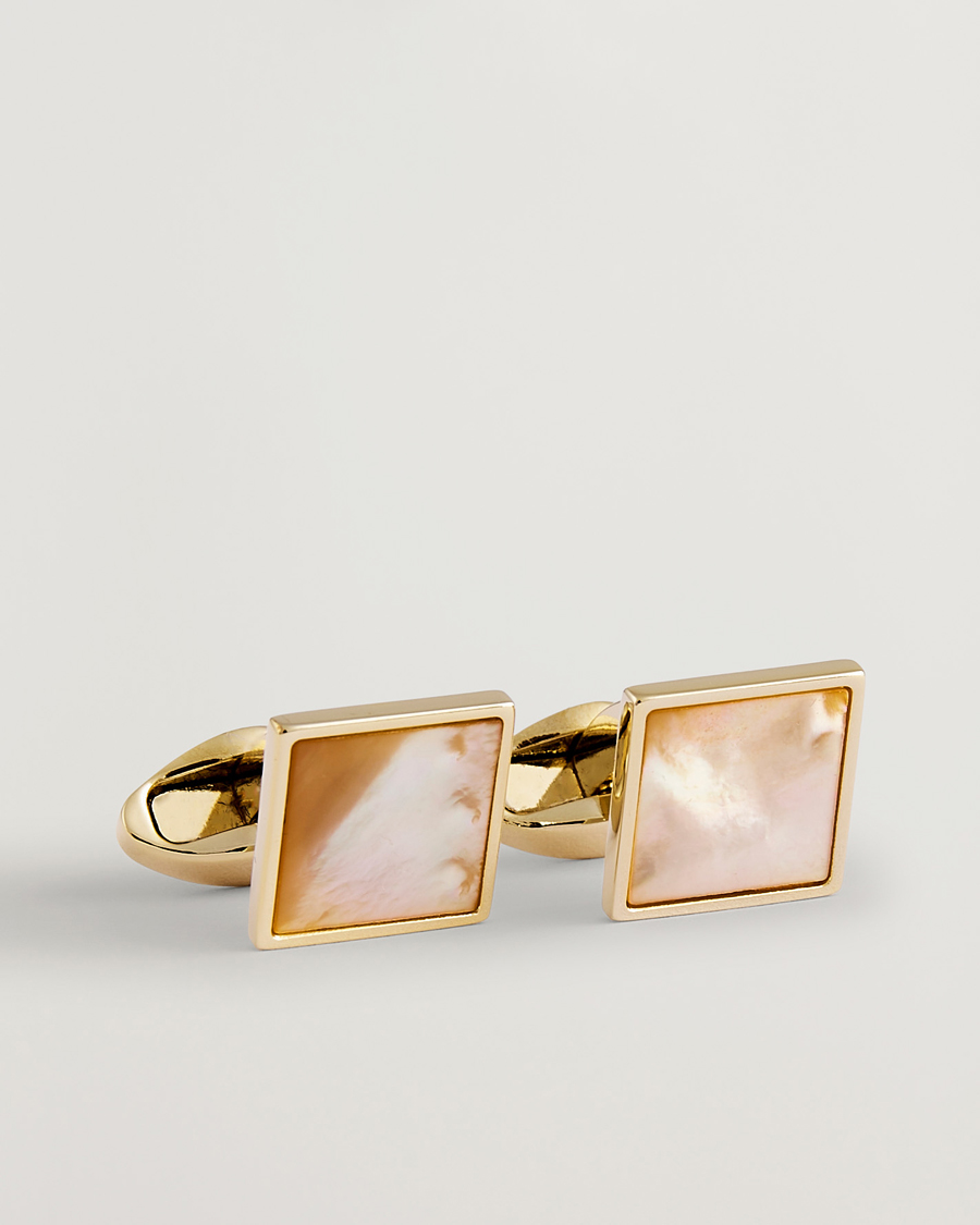 Uomini | Gemelli | Eton | Mother of Pearl Cufflink Beige