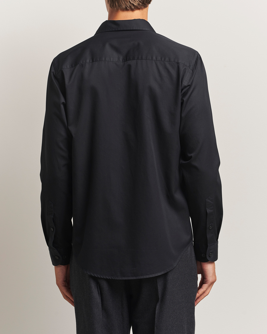 Uomini | Camicie | Eton | Casual Fit Garment Washed One Piece Collar Shirt Black