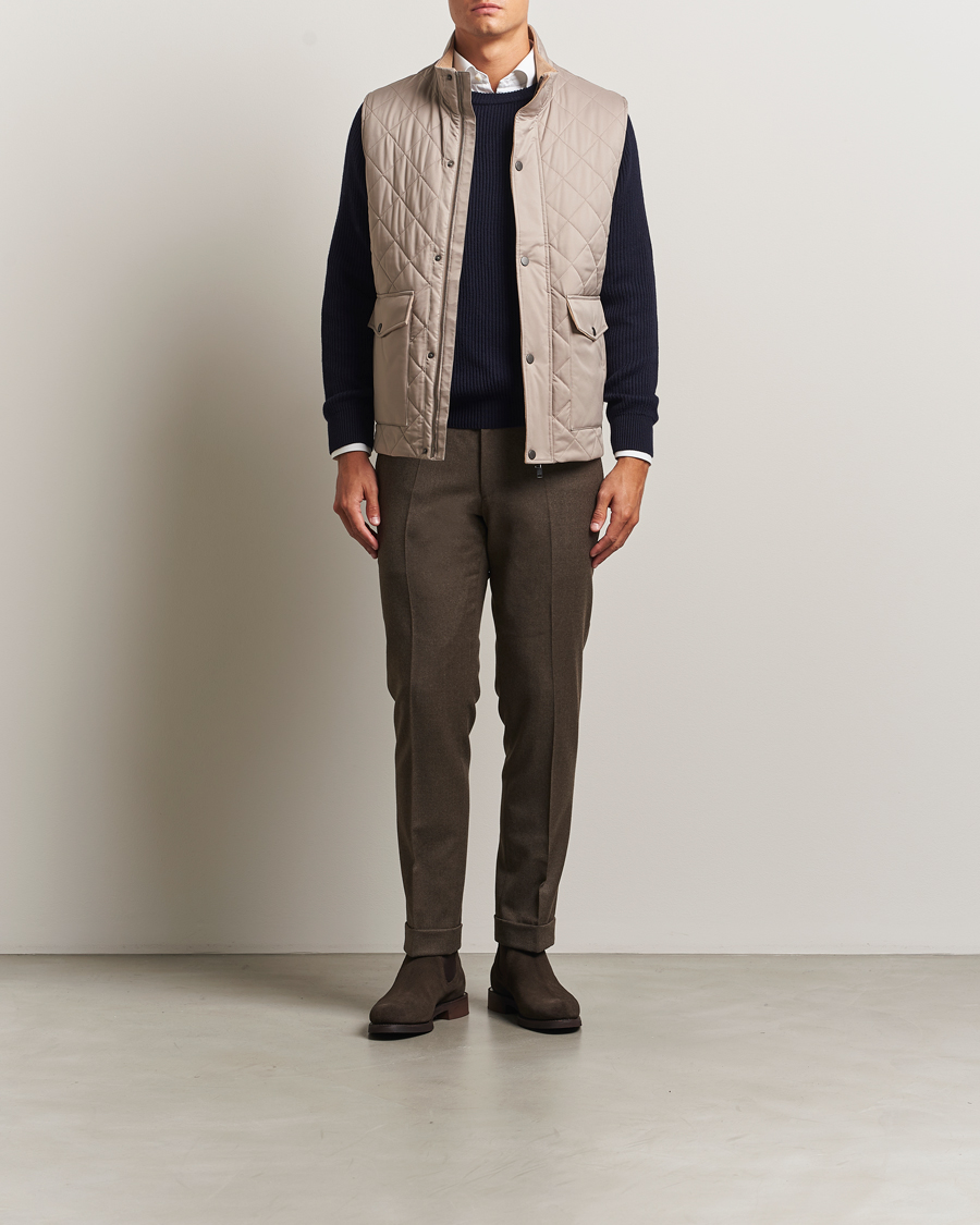 Uomini | Gilet | Eton | Quilted Shell Vest Beige