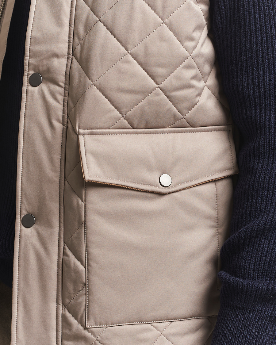 Uomini | Gilet | Eton | Quilted Shell Vest Beige