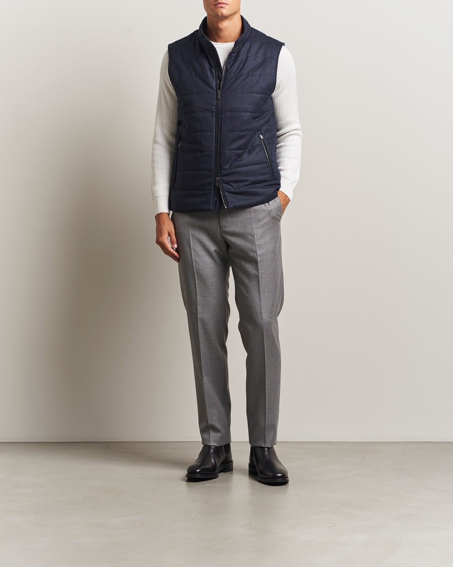 Uomini | Giacche | Eton | Wool Padded Vest Navy