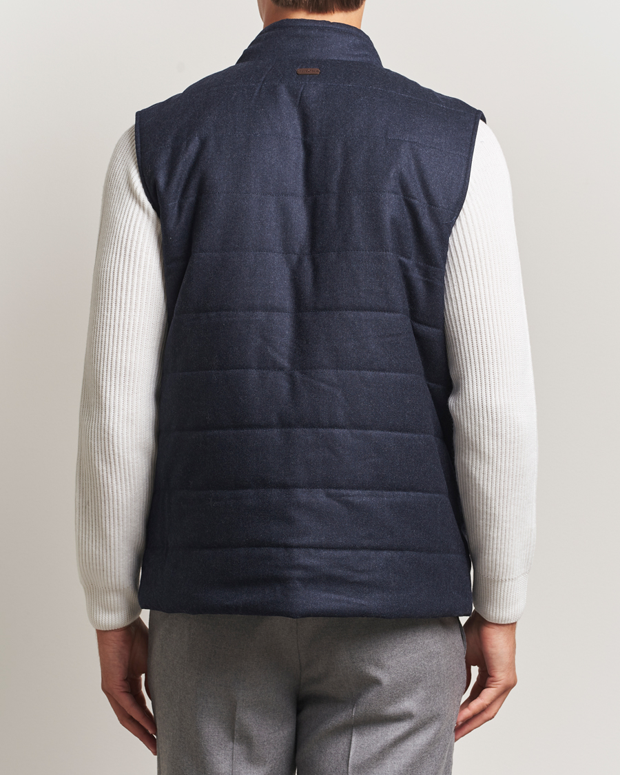 Uomini | Giacche | Eton | Wool Padded Vest Navy