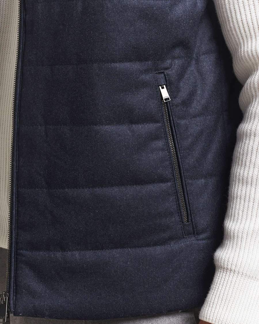 Uomini | Giacche | Eton | Wool Padded Vest Navy