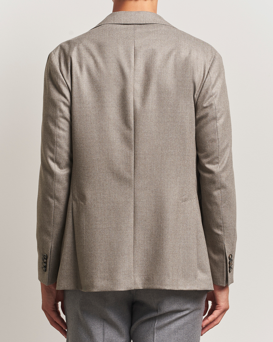 Uomini | Blazers | Eton | Wool Flannel Patch Pocket Blazer Beige