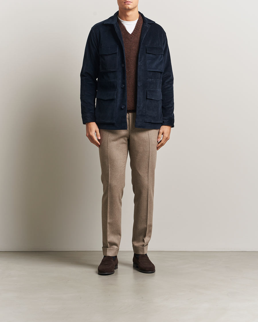 Uomini | Giacche | Eton | Corduroy Field Jacket Navy