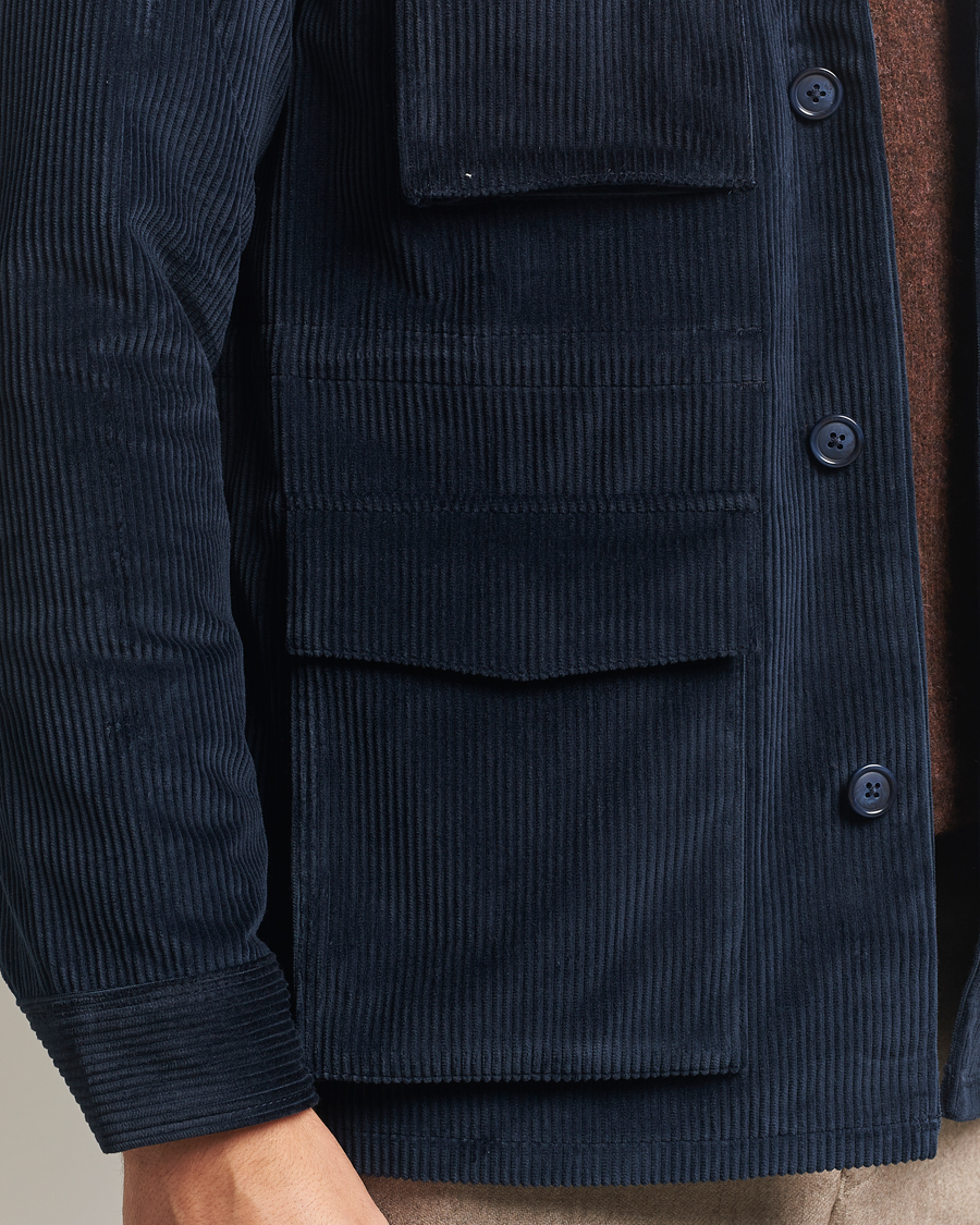 Uomini | Giacche | Eton | Corduroy Field Jacket Navy