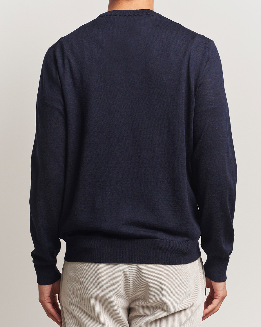 Uomini | Maglieria | Eton | Merino Knitted Crew Neck Navy