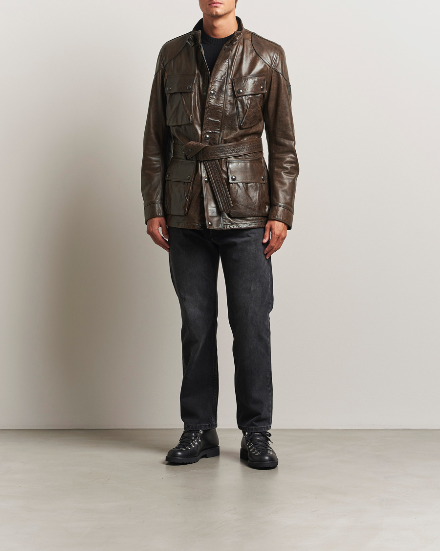 Uomini | Giacche | Belstaff | Trailmaster Panther Leather Jacket Dark Earth