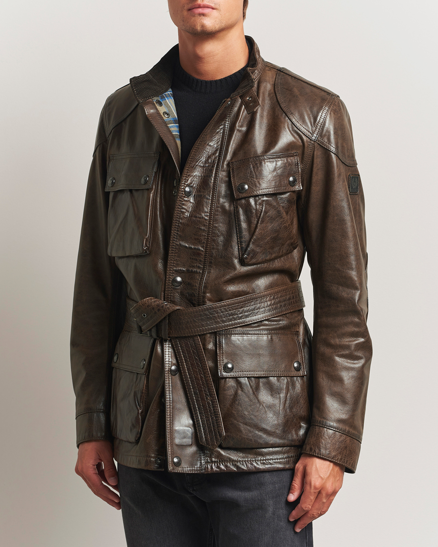 Uomini | Giacche | Belstaff | Trailmaster Panther Leather Jacket Dark Earth