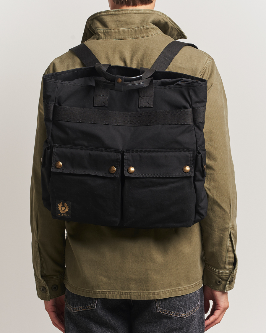 Uomini | Belstaff Trailmaster 2-Way Wax Tote Black | Belstaff | Trailmaster 2-Way Wax Tote Black