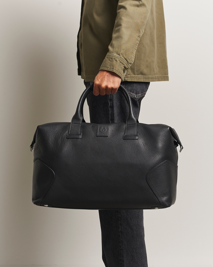 Uomini | Belstaff Ronson Leather Weekender Bag Black | Belstaff | Ronson Leather Weekender Bag Black